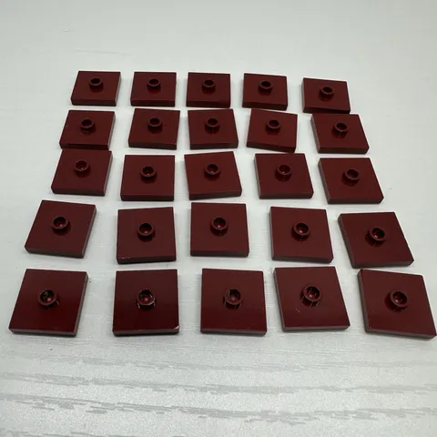 LEGO 87580 Dark Red Plate, Modified 2 x 2 W/Groove & 1 Stud Center Jumper Lot 25