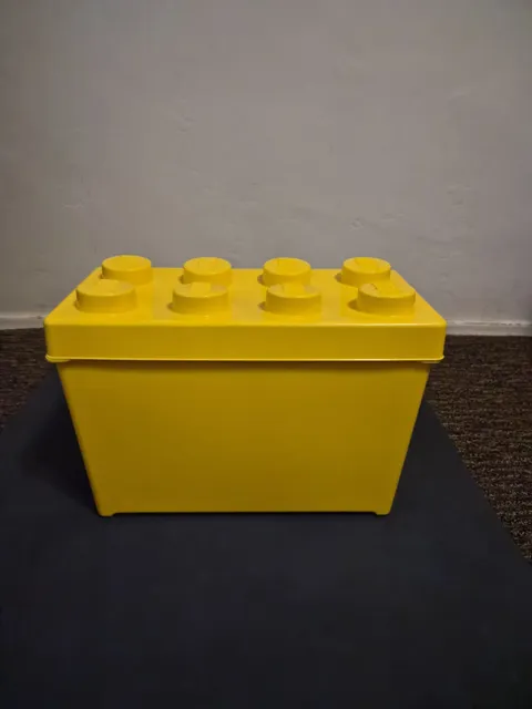 LEGO Storage Brick Case 8 Stud Large Yellow Container Plastic Bin Box EMPTY