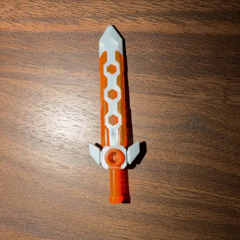 LEGO Minifigure Nexo Knights Long Sword Trans Neon Orange Silver Battle Weapon