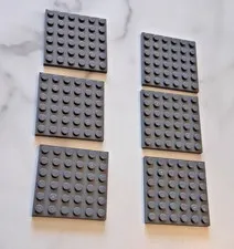 Grey Lego Plates - 6X6 Lot Of 6