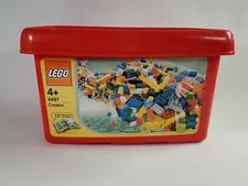 LEGO 4497 RED EMPTY Plastic Toy Storage Case Container Bucket Box  TUB BIN ONLY