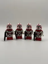 Custom Lego Coruscant Guard Star Wars Minifigures Red Shock Clone Troopers