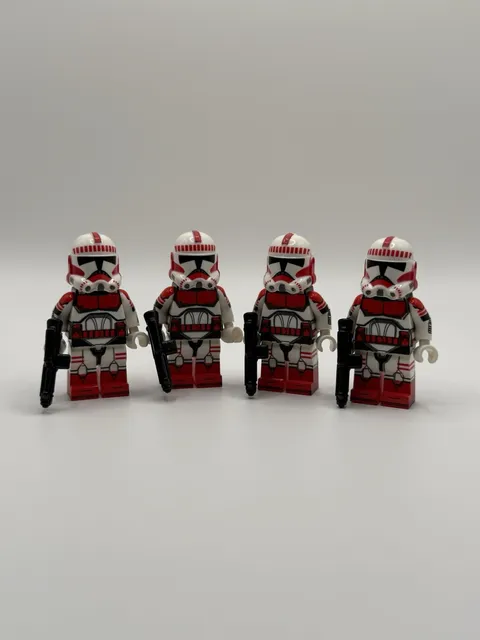 Custom Lego Coruscant Guard Star Wars Minifigures Red Shock Clone Troopers