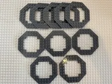 (10) LEGO Octagon Modified Baseplate With open Center- DARK GRAY-6063