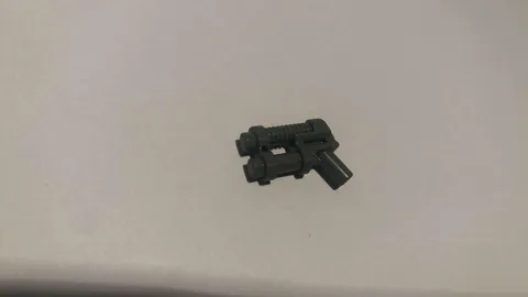 Lego Minifigure Weapon Gun Two Barrel Pistol 10-Rib 95199 Dark Bluish Gray