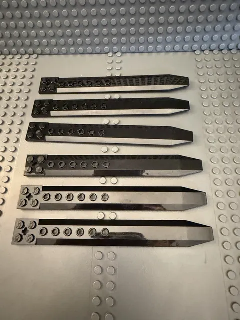 LEGO Parts 62743 (6pcs) 2x16 Plate Helicopter. Black