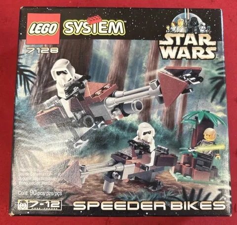 SEALED Lego System Star Wars Speeder Bikes 7128 Scout Trooper Luke Skywalker