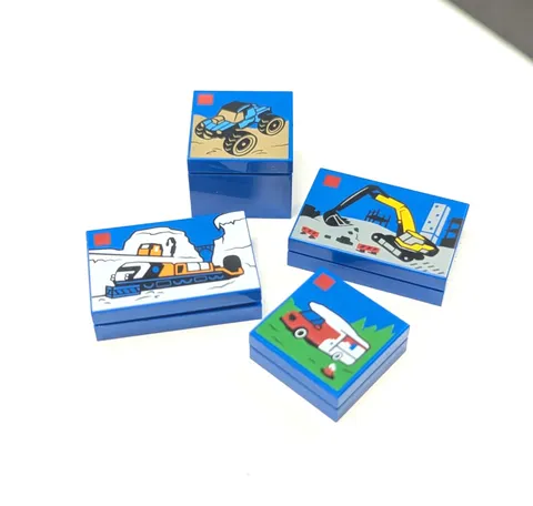 New LEGO Printed Tile Lot - City Set Boxes x4 - Store Toy 60500 - Minifigure Box