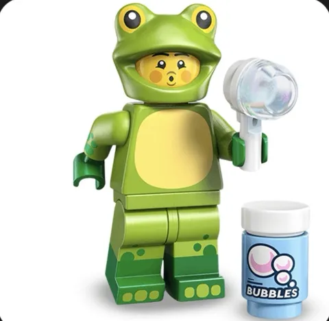 Lego Col28 -Frog Costume Fan, Series 28 (Complete Set with Stand and Accessories