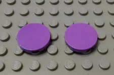 New LEGO Lot of 2 Medium Lavender 2x2 Round Tile Pieces