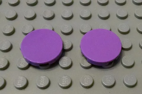 New LEGO Lot of 2 Medium Lavender 2x2 Round Tile Pieces