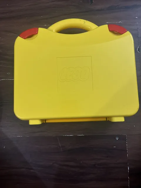 Lego Carrying Brief Case Storage Yellow W/ Moveable Dividers