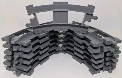 Lego Duplo 13 Short Curved Train Tracks Lot Part #6378 Dark Bluish Gray
