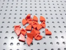 LEGO Lot of 20 Red 1x1 Round Smooth Corner Tiles Plates BV