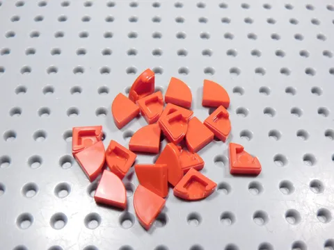 LEGO Lot of 20 Red 1x1 Round Smooth Corner Tiles Plates BV