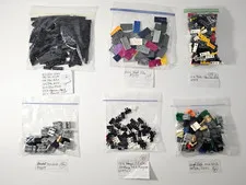 LEGO Bulk Lot 511pc Genuine Flat Tiles Brackets Hinge Plates Bar Handle Angle