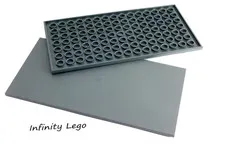 2 LEGO Dark Grey Tile 8 x 16 Smooth with Bottom Tubes All Over (90498) 2 Pieces