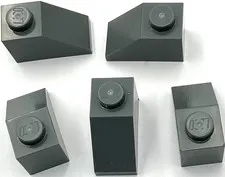Lego 5 New Dark Bluish Gray Slopes Sloped 45 2 x 1 Parts