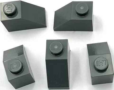 Lego 5 New Dark Bluish Gray Slopes Sloped 45 2 x 1 Parts