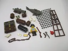 LEGO Vintage Pirate Pieces Parts 23 Piece Lot with Minifigure Shark Guns Chest