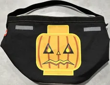 LEGO Pumpkin Head Storage Bin 1.5 gal Carry Handle Mesh Window Black MPN