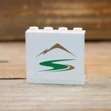 LEGO White Panel 1x4x3 TV Minifigure Mountain Road Right Sticker 60581pb038R