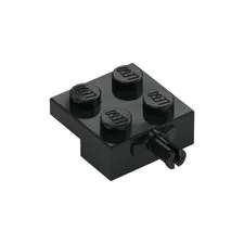 LEGO 35x Black Plate, Modified 2 x 2 with Wheel Holder inv.627