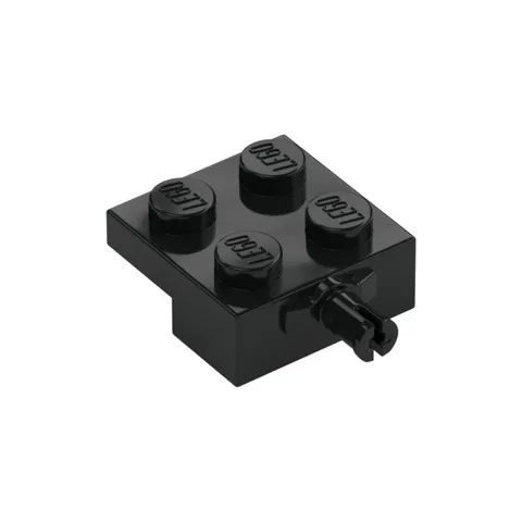 LEGO 35x Black Plate, Modified 2 x 2 with Wheel Holder inv.627