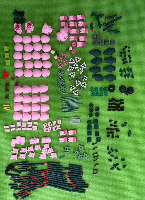 Lego Botanicals Bouquet  Of Pink Roses 10374 Replacement Pieces & Parts NotCompl