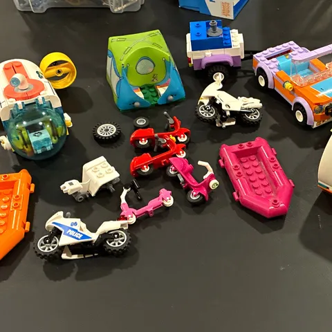 LEGO Multicolor Vehicle Parts Lot Cars Motorcycles Helicopter Parts Plastic