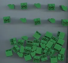 LEGO x 40 Green Slope, Inverted 45 2 x 2 with Flat Bottom Pin 3660