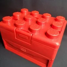 2011 Lego Elements Red Brick Storage Carrying Case w Drawer & Handle Retired