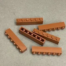 Lego 3009 Reddish Brown Replacement Add-on Pieces Parts Lot of 6