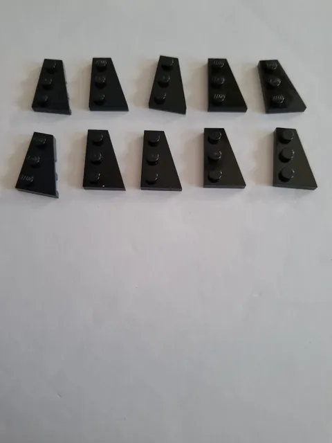 No 377.  10x Lego Wedge Plate 43722 Right 2x3 Black