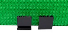 Lego 2 Black 1x4x3 Window Wall Panel NEW