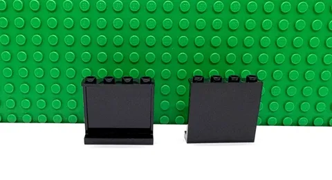 Lego 2 Black 1x4x3 Window Wall Panel NEW