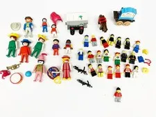 Vintage Lego Minfigures Legos Lot 80's Playmobile Figures Lot