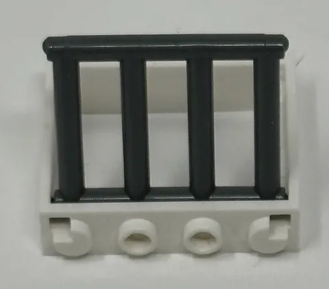 LEGO 60594 WHITE Window 1x4x3 w/ Gray Bars Prison Cell Grid 62113 x1