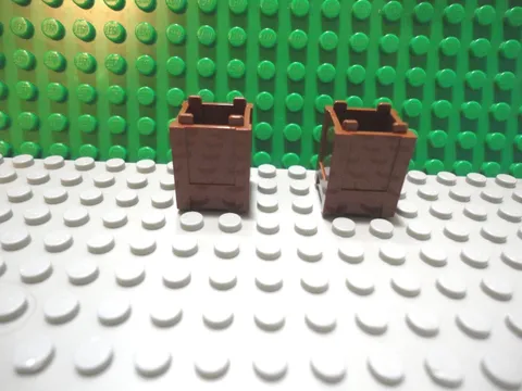 Lego 2 Reddish Brown 2x2x2 box storage container