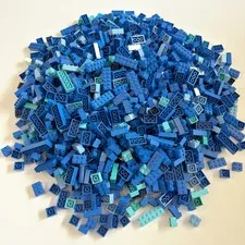 LEGO® 1,150 2x Wide Bricks Blue - Washed for MOCs Parts 2x2 2x3 2x4 2x6 CITY
