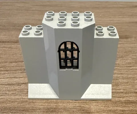 LEGO 48490 Light Bluish Gray Panel 3 x 8 x 6 with Black Window Castle Brick