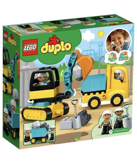 Lego Duplo Truck & Tracked Excavator Construction Vehicle Building Set 10931