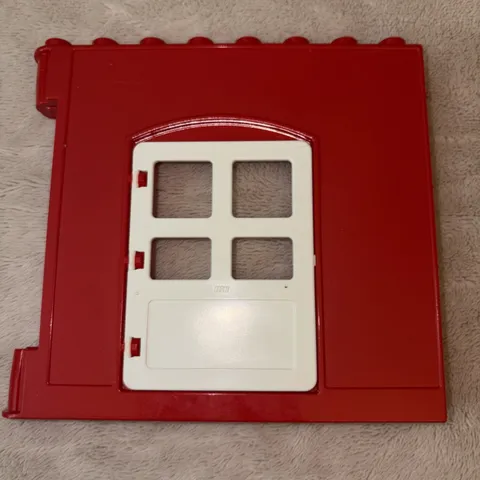 Lego Duplo Gold Red Wall W/ White Door Opening 1X8X8 House Barn Building Hinge