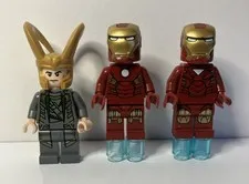 LEGO Marvel Minifigure Lot Iron Man Mark 6 Mark 7 Loki (sh0015 sh0036 sh0033a)