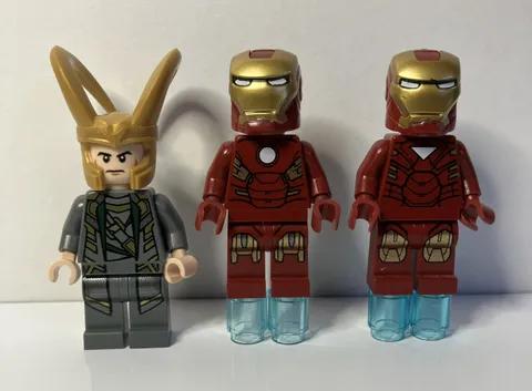 LEGO Marvel Minifigure Lot Iron Man Mark 6 Mark 7 Loki (sh0015 sh0036 sh0033a)