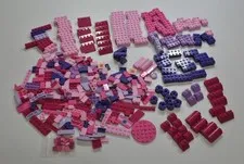 About 330 Lego Pieces/Parts Purple, Pink & Magenta