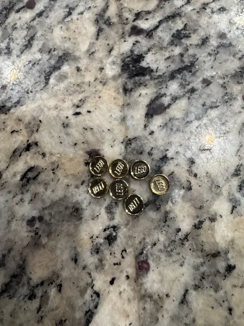 LEGO Vintage Chrome Gold Coins Lot of 7- Pirate Castle Treasure (10, 20, 30, 40)