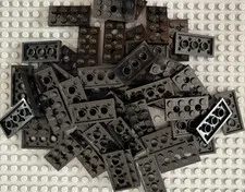 LEGO 50-piece Black Technic Plate 2 x 4 plates w/ holes FREE SHIPPING