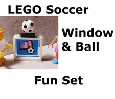 LEGO Soccer Set Team Sports Sticker Window USA Flag Bowed Frame Award Best