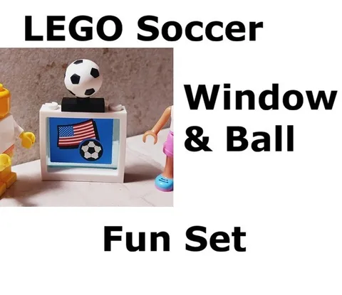 LEGO Soccer Set Team Sports Sticker Window USA Flag Bowed Frame Award Best